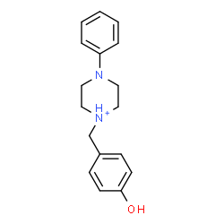 ChemSpider 2D Image | 1-(4-Hydroxybenzyl)-4-phenylpiperazin-1-ium | C17H21N2O