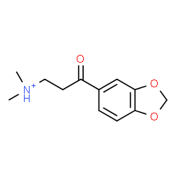ChemSpider 2D Image | 3-(1,3-Benzodioxol-5-yl)-N,N-dimethyl-3-oxo-1-propanaminium | C12H16NO3