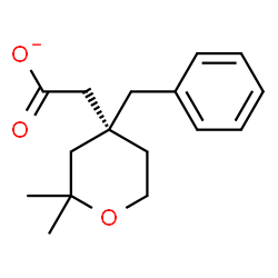 ChemSpider 2D Image | [(4R)-4-Benzyl-2,2-dimethyltetrahydro-2H-pyran-4-yl]acetate | C16H21O3