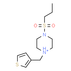 ChemSpider 2D Image | 4-(Propylsulfonyl)-1-(3-thienylmethyl)piperazin-1-ium | C12H21N2O2S2