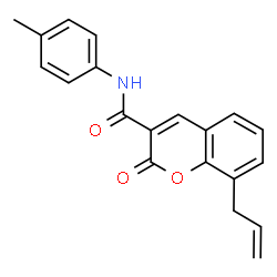 ChemSpider 2D Image | 8-Allyl-N-(4-methylphenyl)-2-oxo-2H-chromene-3-carboxamide | C20H17NO3