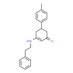 ChemSpider 2D Image | 3-Phenethylamino-5-p-tolyl-cyclohex-2-enone | C21H23NO