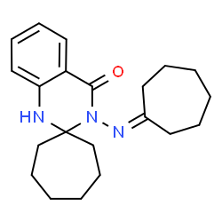 ChemSpider 2D Image | 3'-(Cycloheptylideneamino)-1'H-spiro[cycloheptane-1,2'-quinazolin]-4'(3'H)-one | C21H29N3O