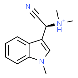 ChemSpider 2D Image | (S)-Cyano-N,N-dimethyl(1-methyl-1H-indol-3-yl)methanaminium | C13H16N3