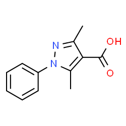 ChemSpider 2D Image | 3,5-dimethyl-1-phenylpyrazole-4-carboxylic acid | C12H12N2O2