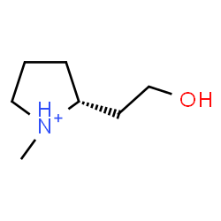 ChemSpider 2D Image | (2R)-2-(2-Hydroxyethyl)-1-methylpyrrolidinium | C7H16NO