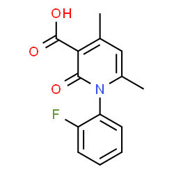 ChemSpider 2D Image | 1-(2-Fluorophenyl)-4,6-dimethyl-2-oxo-1,2-dihydro-3-pyridinecarboxylic acid | C14H12FNO3