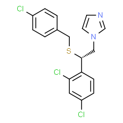 ChemSpider 2D Image | 1-[(2S)-2-[(4-Chlorobenzyl)sulfanyl]-2-(2,4-dichlorophenyl)ethyl]-1H-imidazole | C18H15Cl3N2S