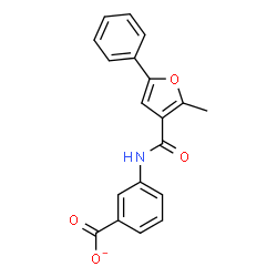 ChemSpider 2D Image | 3-[(2-Methyl-5-phenyl-3-furoyl)amino]benzoate | C19H14NO4