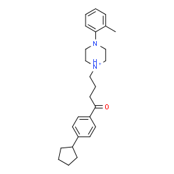 ChemSpider 2D Image | 1-[4-(4-Cyclopentylphenyl)-4-oxobutyl]-4-(2-methylphenyl)piperazin-1-ium | C26H35N2O