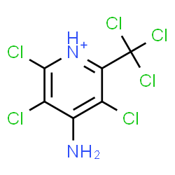 ChemSpider 2D Image | 4-Amino-2,3,5-trichloro-6-(trichloromethyl)pyridinium | C6H3Cl6N2