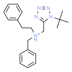 ChemSpider 2D Image | N-Benzyl-N-{[1-(2-methyl-2-propanyl)-1H-tetrazol-5-yl]methyl}-2-phenylethanaminium | C21H28N5
