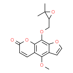 ChemSpider 2D Image | 9-[(3,3-dimethyloxiran-2-yl)methoxy]-4-methoxyfuro[3,2-g]chromen-7-one | C17H16O6
