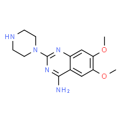 ChemSpider 2D Image | 6,7-Dimethoxy-2-(1-piperazinyl)-4-quinazolinamine | C14H19N5O2