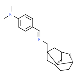 ChemSpider 2D Image | N,N-Dimethyl-4-[(E)-{[(3S,6S)-tricyclo[4.3.1.1~3,8~]undec-1-ylmethyl]imino}methyl]aniline | C21H30N2