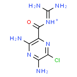 ChemSpider 2D Image | Diamino-N-[(3,5-diamino-6-chloro-2-pyrazinyl)carbonyl]methaniminium | C6H9ClN7O