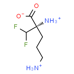 ChemSpider 2D Image | (2S)-2,5-Diammonio-2-(difluoromethyl)pentanoate | C6H13F2N2O2