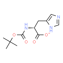 ChemSpider 2D Image | (2R)-3-(1H-Imidazol-4-yl)-2-({[(2-methyl-2-propanyl)oxy]carbonyl}amino)propanoate | C11H16N3O4