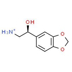ChemSpider 2D Image | (2S)-2-(1,3-Benzodioxol-5-yl)-2-hydroxyethanaminium | C9H12NO3