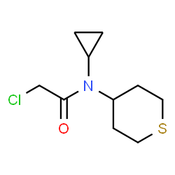 ChemSpider 2D Image | 2-Chloro-N-cyclopropyl-N-(tetrahydro-2H-thiopyran-4-yl)acetamide | C10H16ClNOS