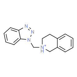 ChemSpider 2D Image | 2-(1H-Benzotriazol-1-ylmethyl)-1,2,3,4-tetrahydroisoquinolinium | C16H17N4