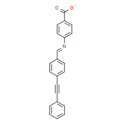 ChemSpider 2D Image | 4-{(E)-[4-(Phenylethynyl)benzylidene]amino}benzoate | C22H14NO2