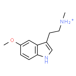 ChemSpider 2D Image | 2-(5-Methoxy-1H-indol-3-yl)-N-methylethanaminium | C12H17N2O