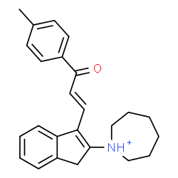 ChemSpider 2D Image | 1-{3-[(1E)-3-(4-Methylphenyl)-3-oxo-1-propen-1-yl]-1H-inden-2-yl}azepanium | C25H28NO