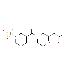 ChemSpider 2D Image | (4-{[1-(Methylsulfonyl)-3-piperidinyl]carbonyl}-2-morpholinyl)acetic acid | C13H22N2O6S
