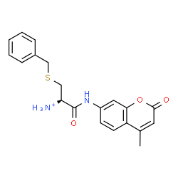 ChemSpider 2D Image | (2R)-3-(Benzylsulfanyl)-1-[(4-methyl-2-oxo-2H-chromen-7-yl)amino]-1-oxo-2-propanaminium | C20H21N2O3S