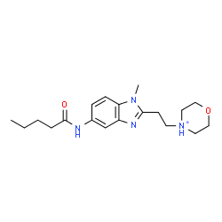 ChemSpider 2D Image | 4-{2-[1-Methyl-5-(pentanoylamino)-1H-benzimidazol-2-yl]ethyl}morpholin-4-ium | C19H29N4O2