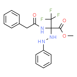 ChemSpider 2D Image | Methyl 3,3,3-trifluoro-N-(phenylacetyl)-2-(2-phenylhydrazino)alaninate | C18H18F3N3O3