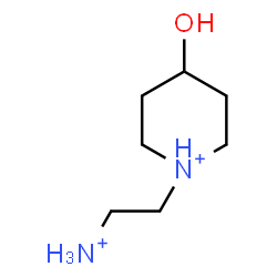 ChemSpider 2D Image | 1-(2-Ammonioethyl)-4-hydroxypiperidinium | C7H18N2O