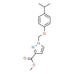 ChemSpider 2D Image | METHYL 1-(4-ISOPROPYLPHENOXYMETHYL)PYRAZOLE-3-CARBOXYLATE | C15H18N2O3