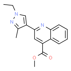 ChemSpider 2D Image | methyl 2-(1-ethyl-3-methylpyrazol-4-yl)quinoline-4-carboxylate | C17H17N3O2