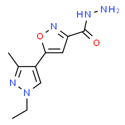 ChemSpider 2D Image | 5-(1-ethyl-3-methylpyrazol-4-yl)-1,2-oxazole-3-carbohydrazide | C10H13N5O2