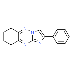 ChemSpider 2D Image | 2-Phenyl-6,7,8,9-tetrahydroimidazo[1,2-b][1,2,4]benzotriazine | C15H14N4