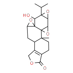 ChemSpider 2D Image | 6-Hydroxy-6a-isopropyl-8b-methyl-3b,4,4a,6,6a,7a,7b,8b,9,10-decahydrotrisoxireno[6,7:8a,9:4b,5]phenanthro[1,2-c]furan-1(3H)-one | C20H24O6