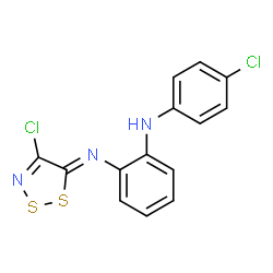 ChemSpider 2D Image | 2-[(Z)-(4-Chloro-5H-1,2,3-dithiazol-5-ylidene)amino]-N-(4-chlorophenyl)aniline | C14H9Cl2N3S2