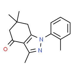 ChemSpider 2D Image | 3,6,6-Trimethyl-1-O-tolyl-1,5,6,7-tetrahydro-indazol-4-one | C17H20N2O