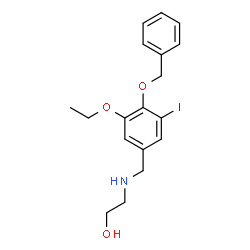 ChemSpider 2D Image | 2-{[4-(Benzyloxy)-3-ethoxy-5-iodobenzyl]amino}ethanol | C18H22INO3