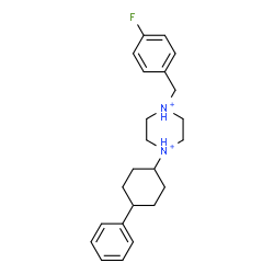 ChemSpider 2D Image | 1-(4-Fluorobenzyl)-4-(4-phenylcyclohexyl)piperazinediium | C23H31FN2