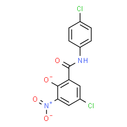 ChemSpider 2D Image | 4-Chloro-2-[(4-chlorophenyl)carbamoyl]-6-nitrophenolate | C13H7Cl2N2O4