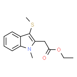 ChemSpider 2D Image | Ethyl [1-methyl-3-(methylsulfanyl)-1H-indol-2-yl]acetate | C14H17NO2S