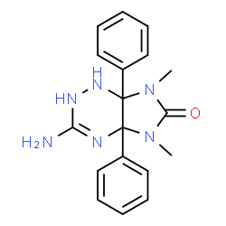 ChemSpider 2D Image | 3-Imino-5,7-dimethyl-4a,7a-diphenyloctahydro-6H-imidazo[4,5-e][1,2,4]triazin-6-one | C18H20N6O