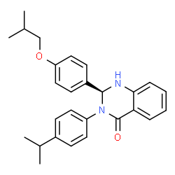 ChemSpider 2D Image | (2S)-2-(4-Isobutoxyphenyl)-3-(4-isopropylphenyl)-2,3-dihydro-4(1H)-quinazolinone | C27H30N2O2