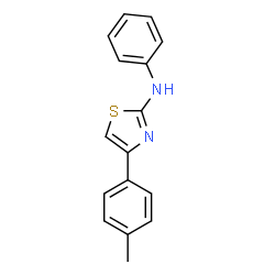 ChemSpider 2D Image | 4-(4-Methylphenyl)-N-phenyl-1,3-thiazol-2-amine | C16H14N2S