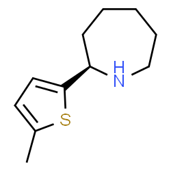 ChemSpider 2D Image | (2R)-2-(5-Methyl-2-thienyl)azepane | C11H17NS