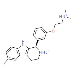 ChemSpider 2D Image | (1R)-1-{3-[2-(Dimethylammonio)ethoxy]phenyl}-6-methyl-2,3,4,9-tetrahydro-1H-beta-carbolin-2-ium | C22H29N3O
