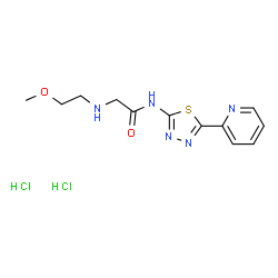 ChemSpider 2D Image | N~2~-(2-Methoxyethyl)-N-[5-(2-pyridinyl)-1,3,4-thiadiazol-2-yl]glycinamide dihydrochloride | C12H17Cl2N5O2S